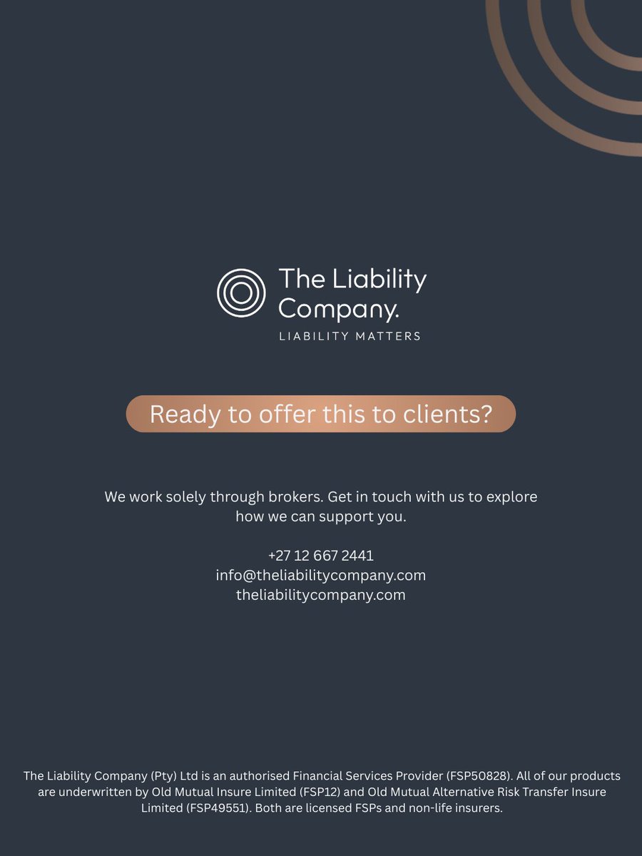 theliabilityco's tweet image. Crime &amp;amp; Civil Liability cover is designed for financial institutions, banks, and asset managers to safeguard clients’ assets and peace of mind.

Exclusively available through licensed brokers. Connect now to offer this essential protection before year-end.

#LiabilityCover