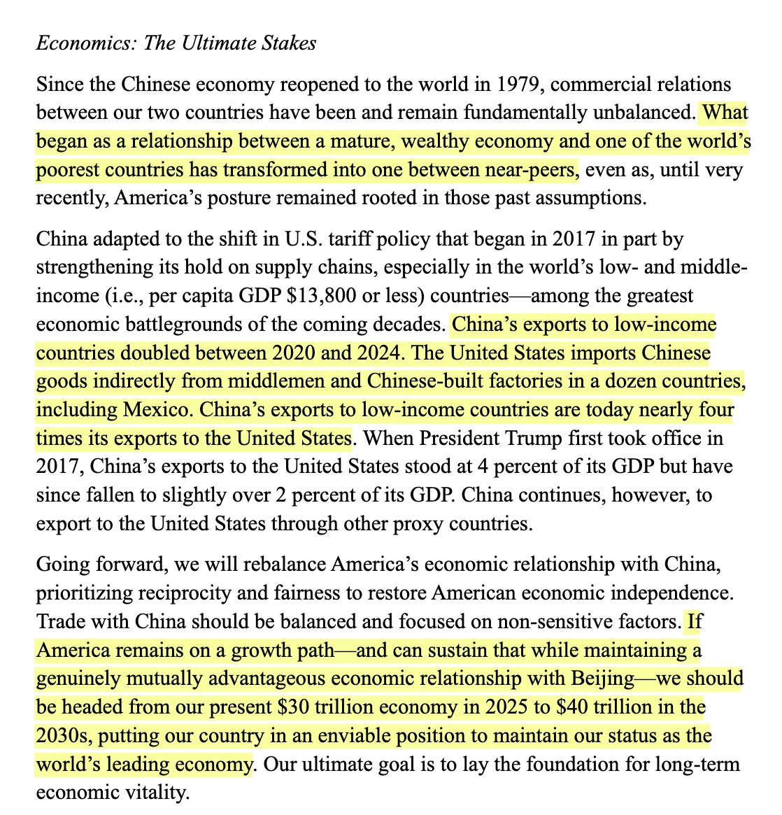 美国需要与中国进行贸易才能在未来十年以上保持接近3%的年增长率,所以它肯定会这么做。我猜,中南美洲国家要么得买美国的垃圾,要么就得买从美国转口的中国商品。真是高招。