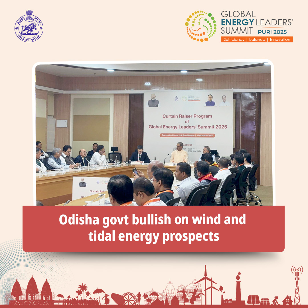 EnergyOdisha's tweet photo. #Odisha strengthens its push for wind and tidal energy as the state explores new frontiers in sustainable power. The Global Energy Leaders' Summit highlights Odisha’s commitment to a balanced and forward looking energy ecosystem.

Explore complete details about the Global Energy Leaders Summit at https://t.co/kY4ItQvvPE

#OdishaHostsGELS2025
#GELS2025 #GELSIndia2025 #OdishaEnergy #EnergyLeadership #RenewableEnergy #GlobalEnergySummit #BalancedInnovation #RenewableIndia2025 #SufficientEnergyFuture #EnergyForTomorrow #PoweringBalance #Odisha2025Summit #SustainableAndSufficient
@mnreindia
@MinOfPower 

Read story: https://t.co/1Bxq30vnYZ