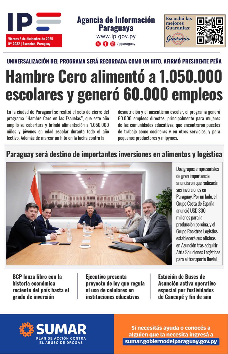 🗞 Compartimos los principales titulares de la <a href="/IPParaguay/">IP Paraguay</a>

💻📲Toda la información actualizada del día en ip.gov.py