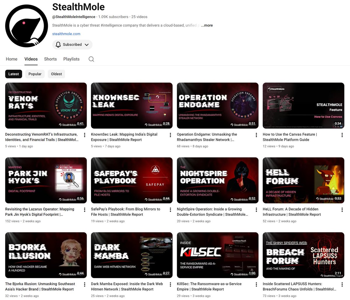 We’ve started uploading short intelligence report videos on our YouTube channel. Check them out and stay informed!

youtube.com/@StealthMoleIn…
