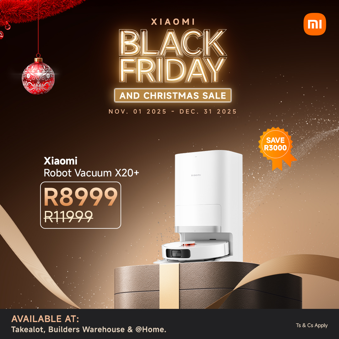 🖤✨ The smarter your home gets, the easier the holidays feel.
Get the Xiaomi Robot Vacuum X20+ for only R8999 (save R3000!) and let it handle the cleaning while you enjoy the holidays. 🎄🤍