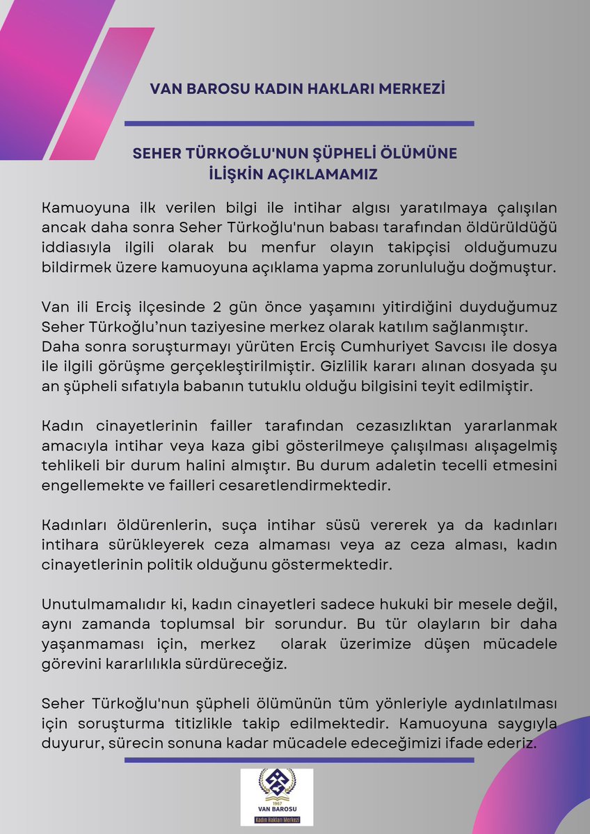 Van Barosu Kadın Hakları Merkezi tweet media