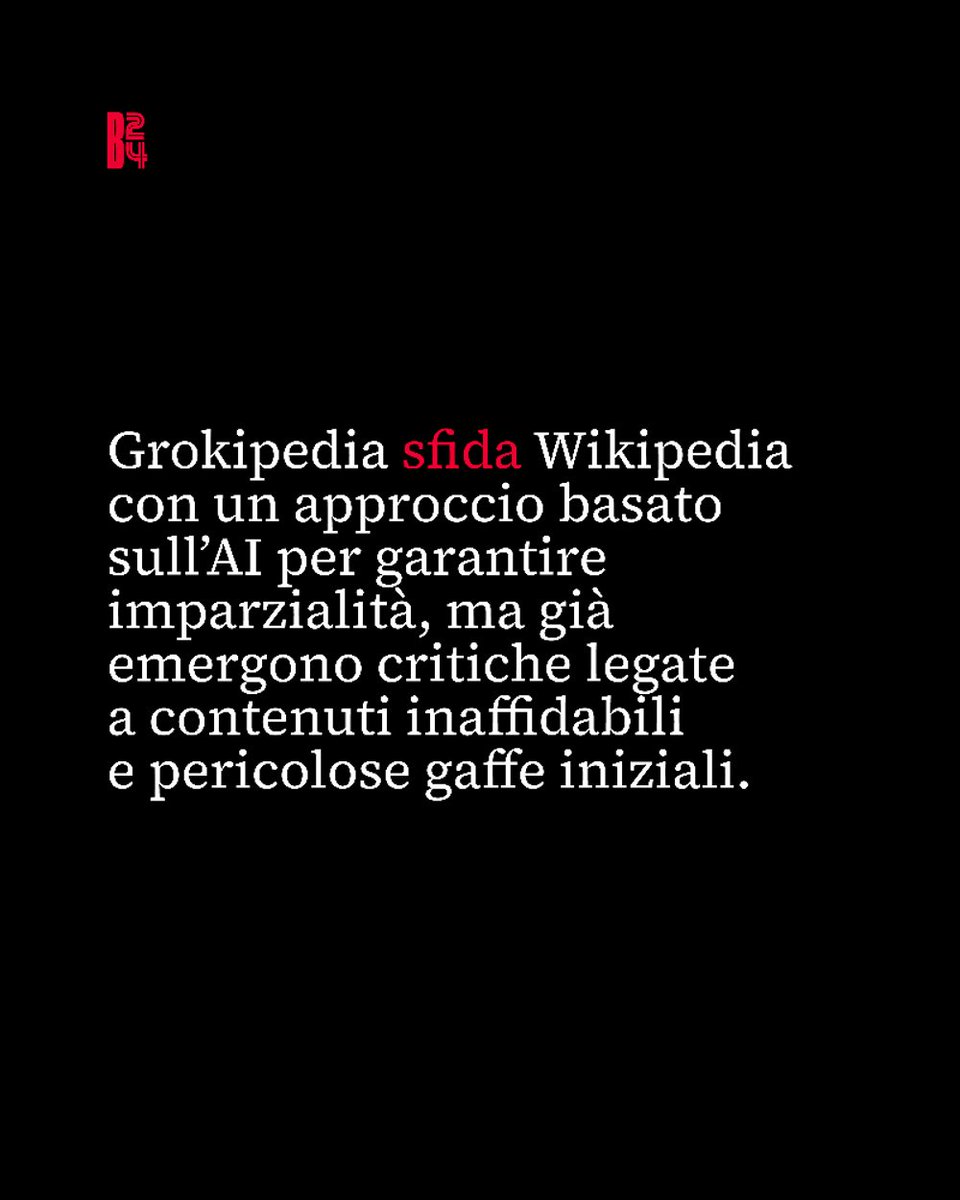 Elon #Musk tra maxi bonus #Tesla e #Grokipedia, l'enciclopedia #AI che sfida Wikipedia tra grandi ambizioni e primi dubbi.
Leggi l'articolo su business24tv.it o al link in bio
