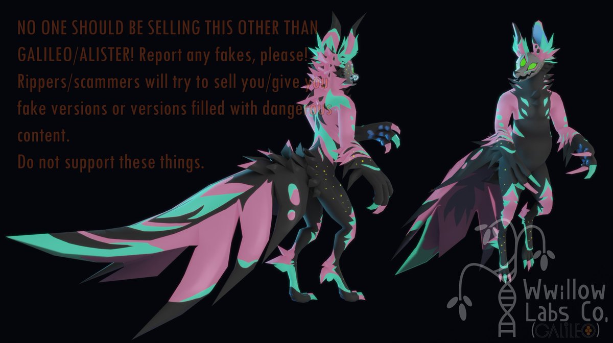 RoboticAngelG4L's tweet image. HEYY GUYYYSSSS!! LOOK WHAT I HAVE!!
THE NEW, ✨NEON VULPINE🦊 AVATAR BASE FOR VRC!
-
✨COME GET EM HERE: g4l1l30.gumroad.com/l/NeonVulpine
*Or, you can buy 'em directly from me if you'd prefer!
---
#vrc #vrchat #furry #monster
---
*Purchasing/sharing my models supports my poor butt a LOT!!