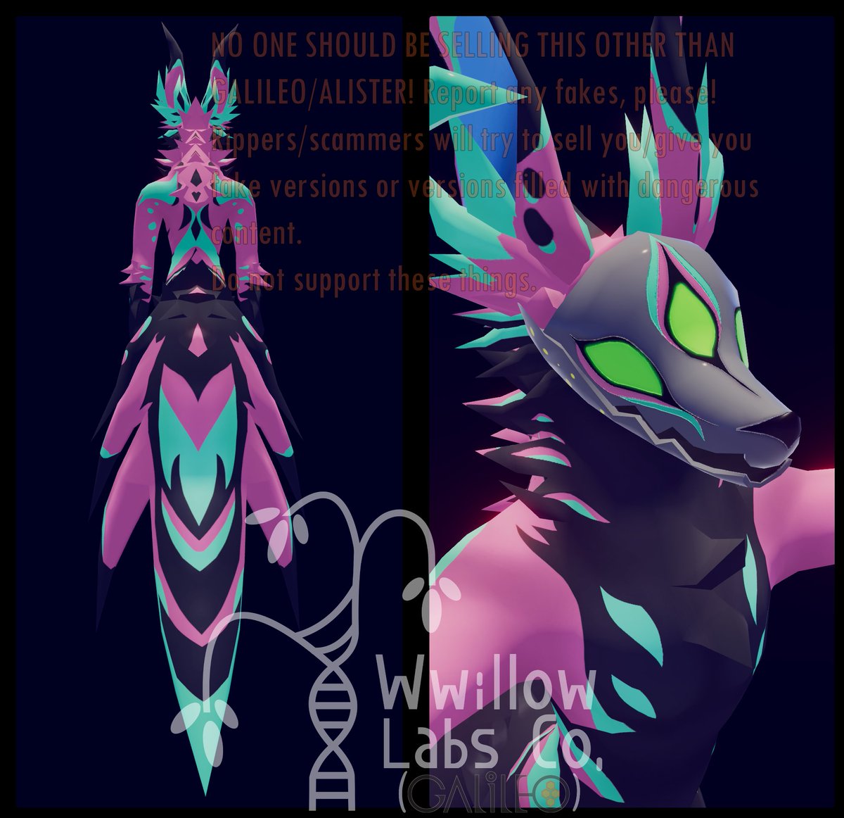RoboticAngelG4L's tweet image. HEYY GUYYYSSSS!! LOOK WHAT I HAVE!!
THE NEW, ✨NEON VULPINE🦊 AVATAR BASE FOR VRC!
-
✨COME GET EM HERE: g4l1l30.gumroad.com/l/NeonVulpine
*Or, you can buy 'em directly from me if you'd prefer!
---
#vrc #vrchat #furry #monster
---
*Purchasing/sharing my models supports my poor butt a LOT!!