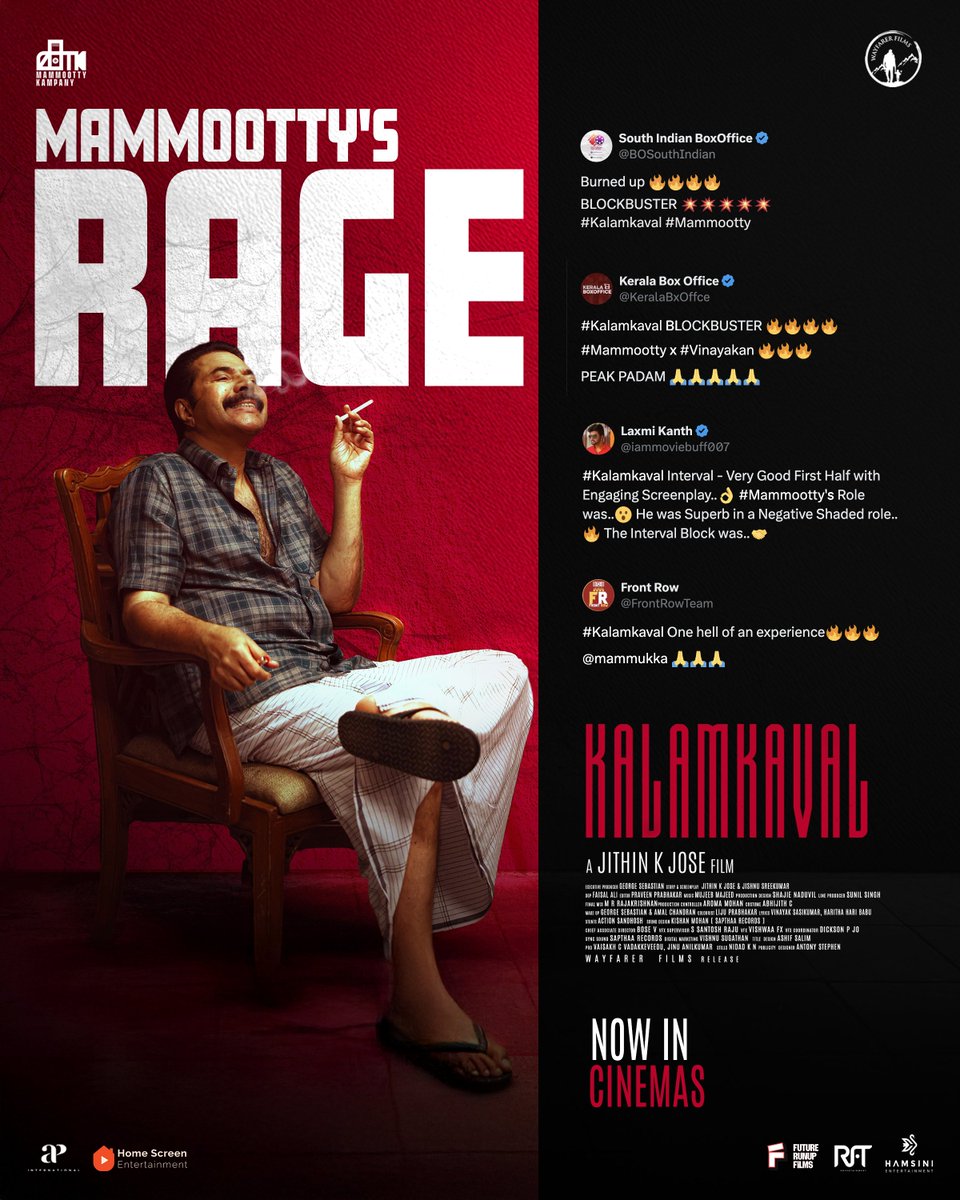 Packed with tension, twists and solid performances! #Kalamkaval is a crime thriller worth watching

Book Your Tickets Now!

#Mammootty <a href="/mammukka/">Mammootty</a> #Vinayakan #MammoottyKampany #JithinKJose #WayfarerFilms #TruthGlobalFilms