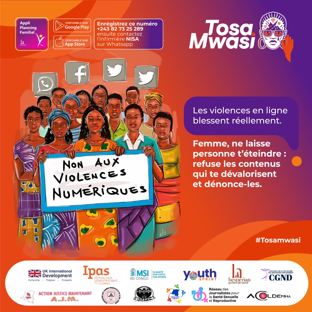 #TOSAMWASI

Filles et femmes 🇨🇩,ne laissez personne vous éteindre, refusez les contenus dévalorisant et rabaissant. 

Pour en savoir plus sur les violences faites aux filles et femmes et comment les dénoncer, cliquez wa.me/243827325289, tapez MENU ensuite VBG.

#WISH2
