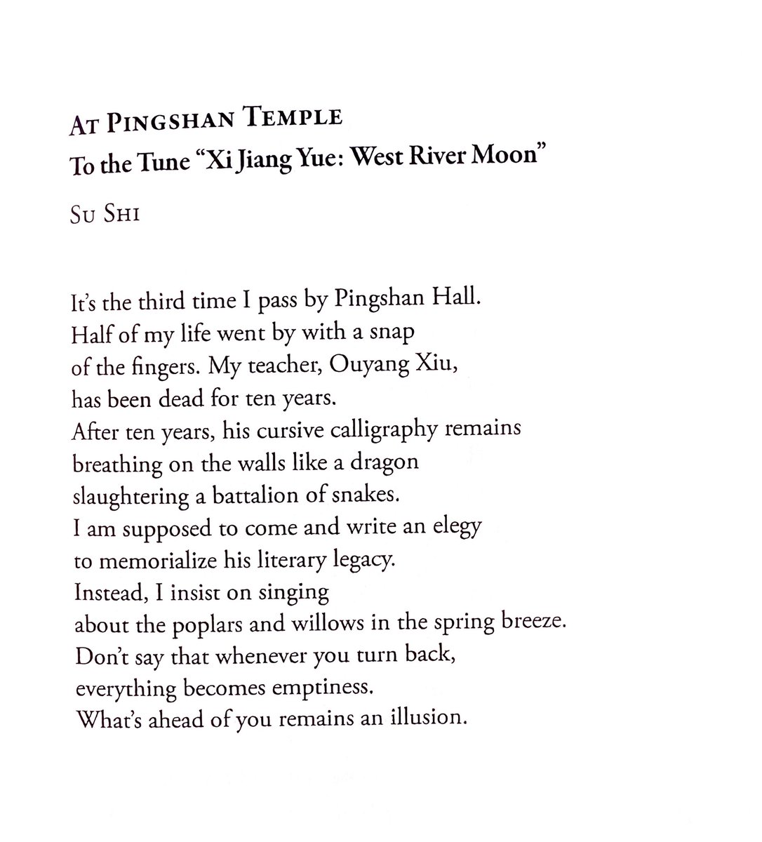 saintsoftness's tweet photo. An even better response to this is in the words of Su Shi, a Song Dynasty poet translated here by Shangyang Fang: https://t.co/KhBy4UK6cK