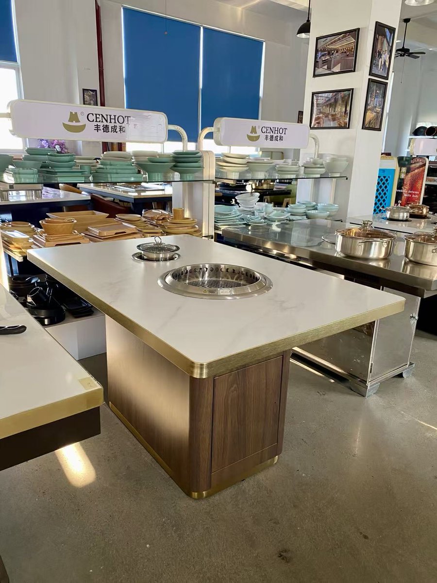 Cenhotequipment's tweet image. Here’s one of our hot pot tables during production.
We use high-strength stone surfaces and reinforced frames to handle heat, spills, and heavy daily use.
#hotpot #hotpottable #bbqtable #RestaurantFurniture #RestaurantOwner
Website:
cenhot.com
hotpotequipment.com