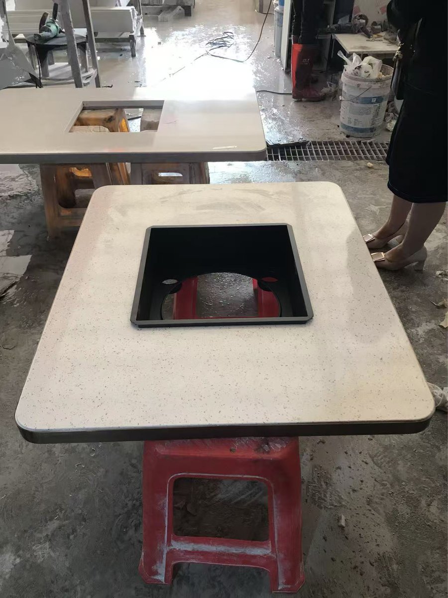 Cenhotequipment's tweet image. Here’s one of our hot pot tables during production.
We use high-strength stone surfaces and reinforced frames to handle heat, spills, and heavy daily use.
#hotpot #hotpottable #bbqtable #RestaurantFurniture #RestaurantOwner
Website:
cenhot.com
hotpotequipment.com