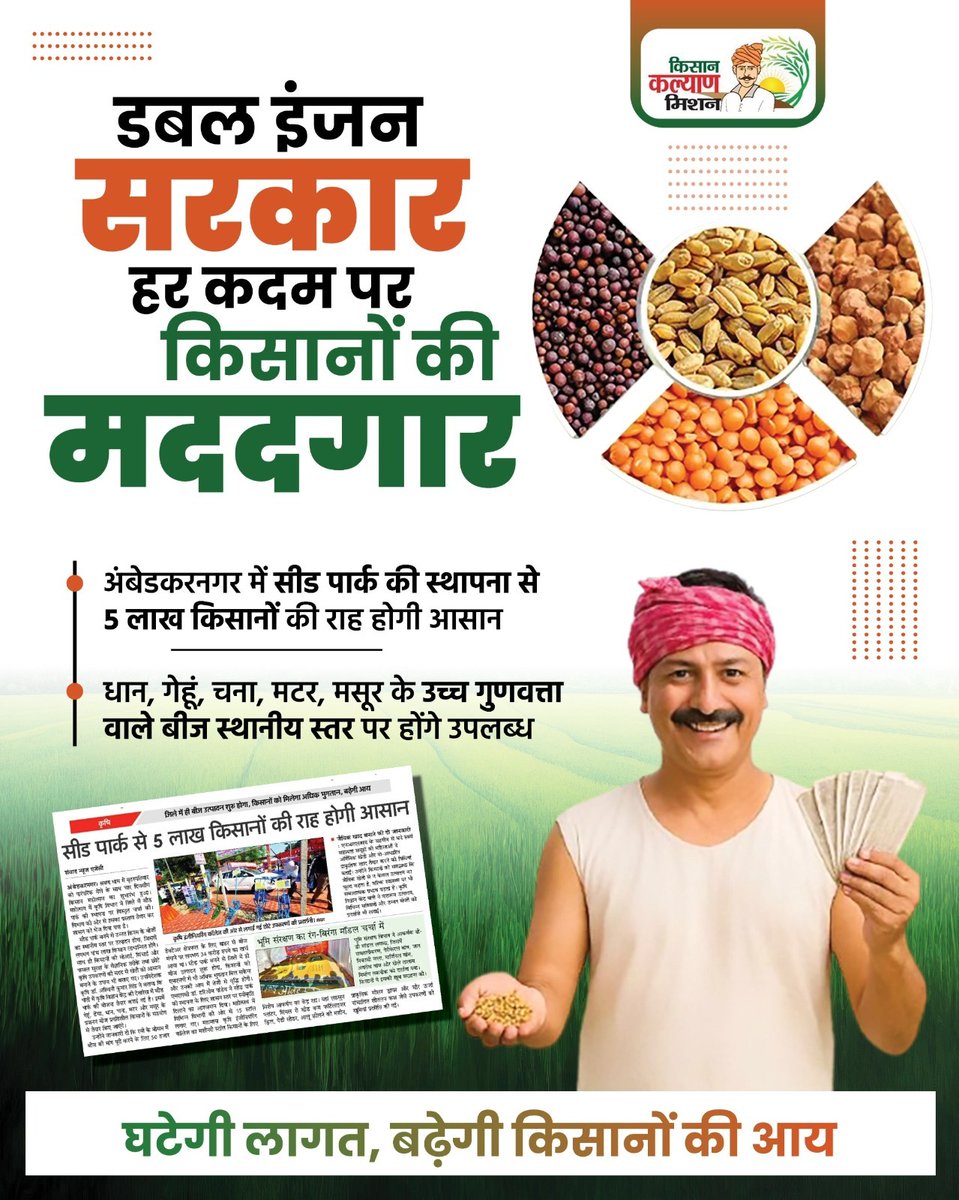 यह रहे उपयुक्त और साफ-सुथरे सरकारी टोन वाले हैशटैग, बिना किसी अतिरिक्त शोर के:

#KisanKalyanMission
#DoubleEngineSarkar
#KisanSamriddhi