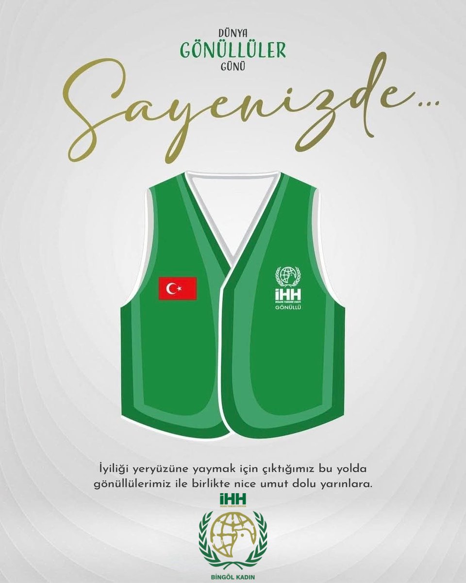 Tüm gönüllülerimizin
#DünyaGönüllülerGünü kutlu olsun.
İyiliği yeryüzüne yaymak için çıktığımız bu yolda gönüllülerimiz ile birlikte nice umut dolu yarınlara.