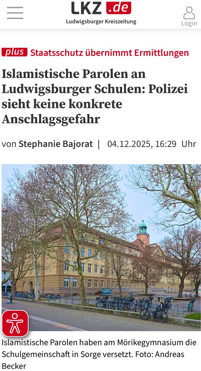 „Kein Grund zur Sorge.“ 

Dann übernimmt der #Staatsschutz die Ermittlungen. 

#Islamismus ?

„ Hier gibt es nichts zu sehen!“

Schulen müssen Orte der #Freiheit und #Bildung bleiben und nicht der Einschüchterung.