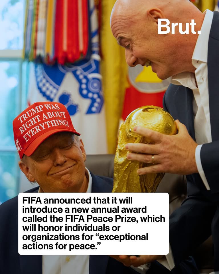 FIFA is going to award the ‘FIFA Peace Prize’ today to Trump during the World Cup Draw.

His close friend FIFA president Gianni Infantino will ensure Trump is the winner.

Let none of us ever forget that by cancelling USAID, Trump has literally killed millions worldwide.

Now
