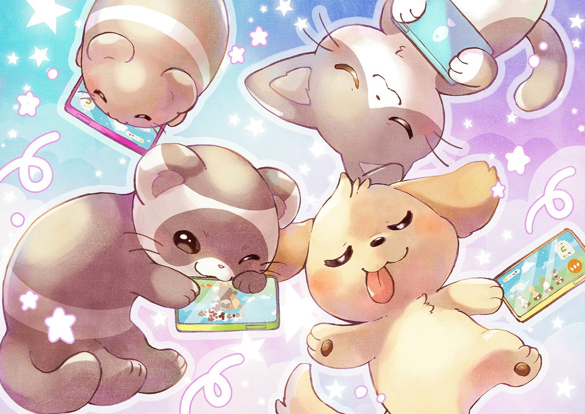 【お知らせ】
とっても可愛いどうぶつたちが、
4つの画面で大わらわになるマルチタスクアクションゲーム『どうぶつテンヤワンヤ』が発売中です！

今回、PRイラストを描かせていただきました🐾
いっぱい遊んで、みんなそのまま寝ちゃったのかな？☺️💤

#どうぶつテンヤワンヤ #PR