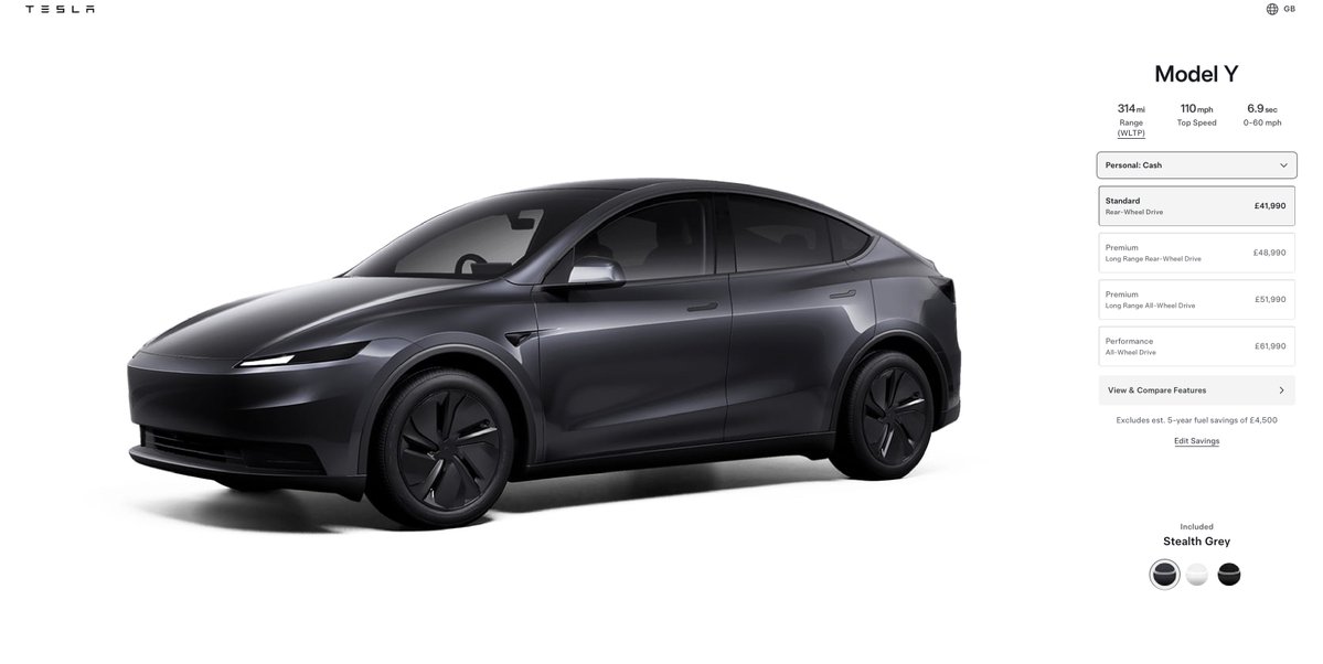 Tesla Model Y Standard Range UK
