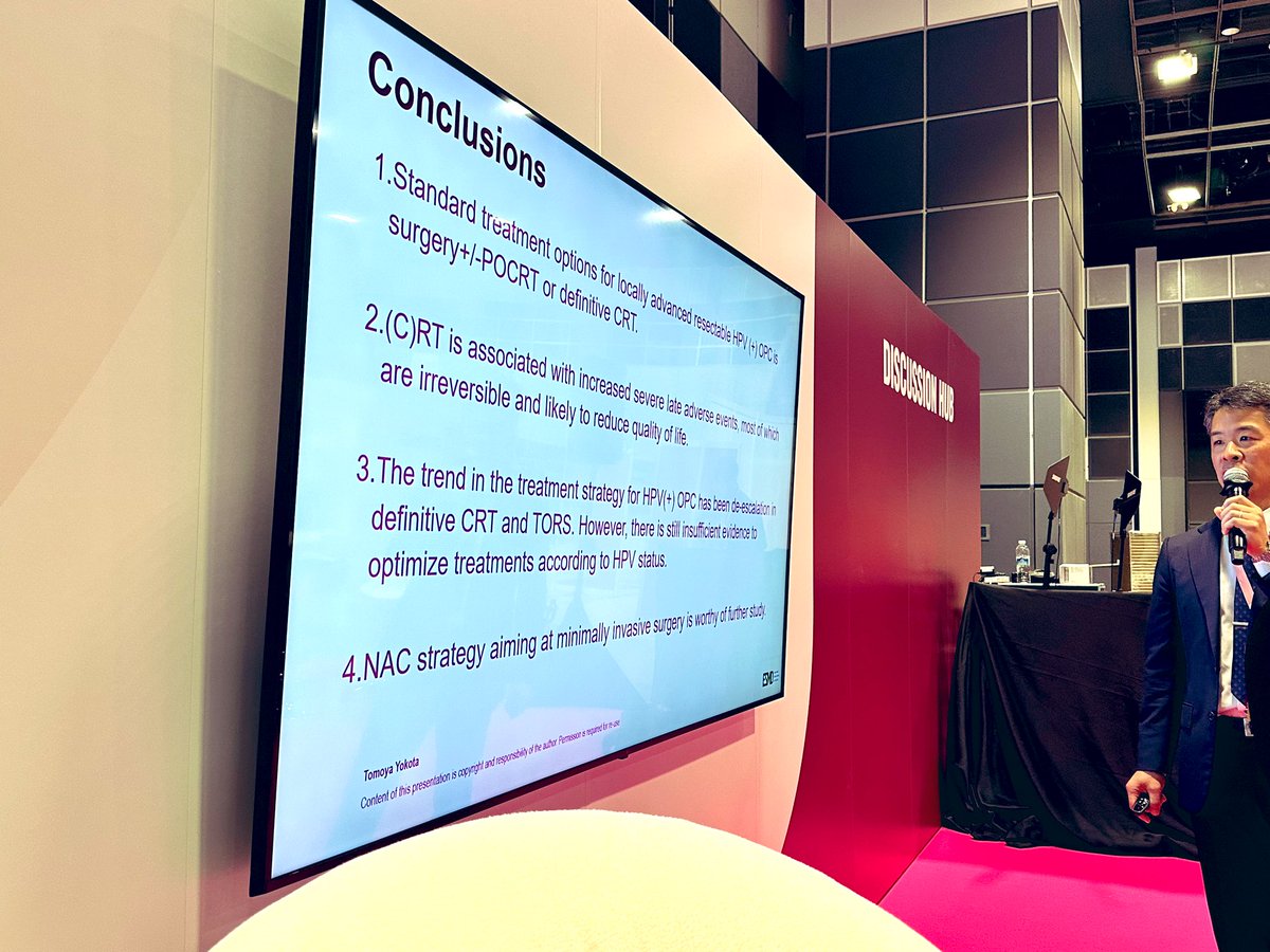 #ESMOASIA25 

Thanks to <a href="/myESMO/">ESMO - Eur. Oncology</a> Dr Oosting for supporting #HeadNeckCancer in the programme

Always fun to partner with Prof Brigette Ma to moderate #Deescalation of treatments in #HPV #OPSCC