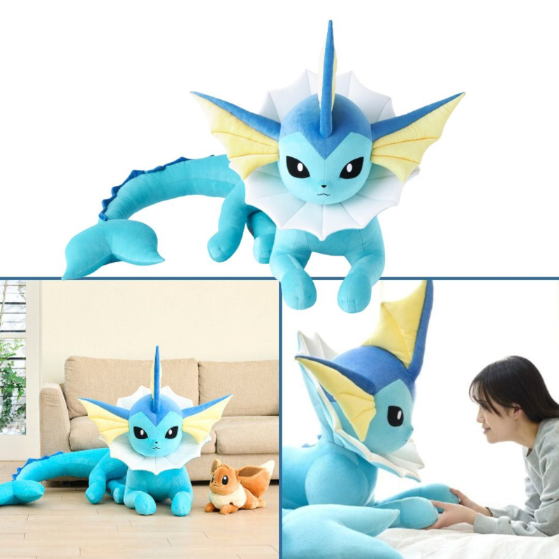 mecchaJP's tweet photo. Snuggle up with life-size Vaporeon — the coziest water buddy ever! Check it out on Meccha-Japan!