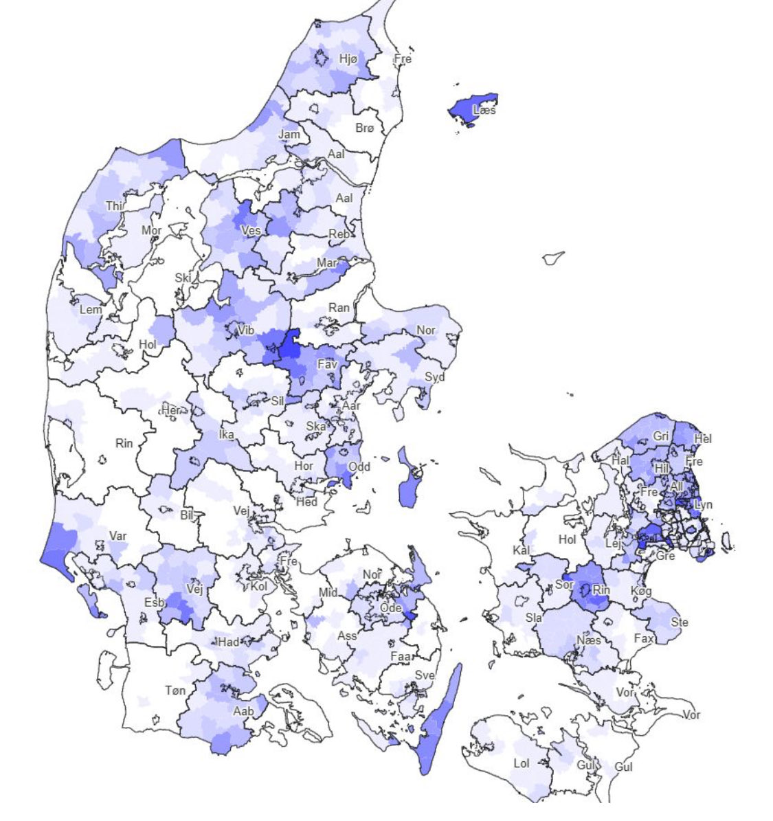Kommunalvalg 2025 - kort over resultater i samtlige afstemningsområder.
Kan du gætte hvilket partis procentdel, der er vist på billedet?

Procentdel: lnkd.in/ecNbHhE2

Antal stemmer: lnkd.in/ex_ddW8u

(kortet kan være lidt lang tid om at loade)