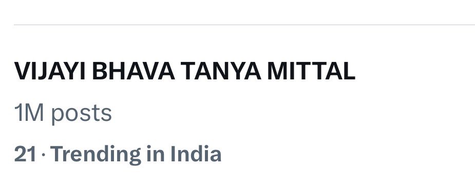 vatshpriya2's tweet photo. Congratulations Tanya Fandom!!

#TanyaMittal #BiggBoss19

VIJAYI BHAVA TANYA MITTAL https://t.co/aG1oXC7bQ5