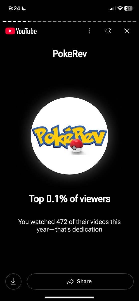 iLuckiiYT's tweet photo. @poke_rev my YouTube wrapped state showed me this https://t.co/vZBv7GnuCp