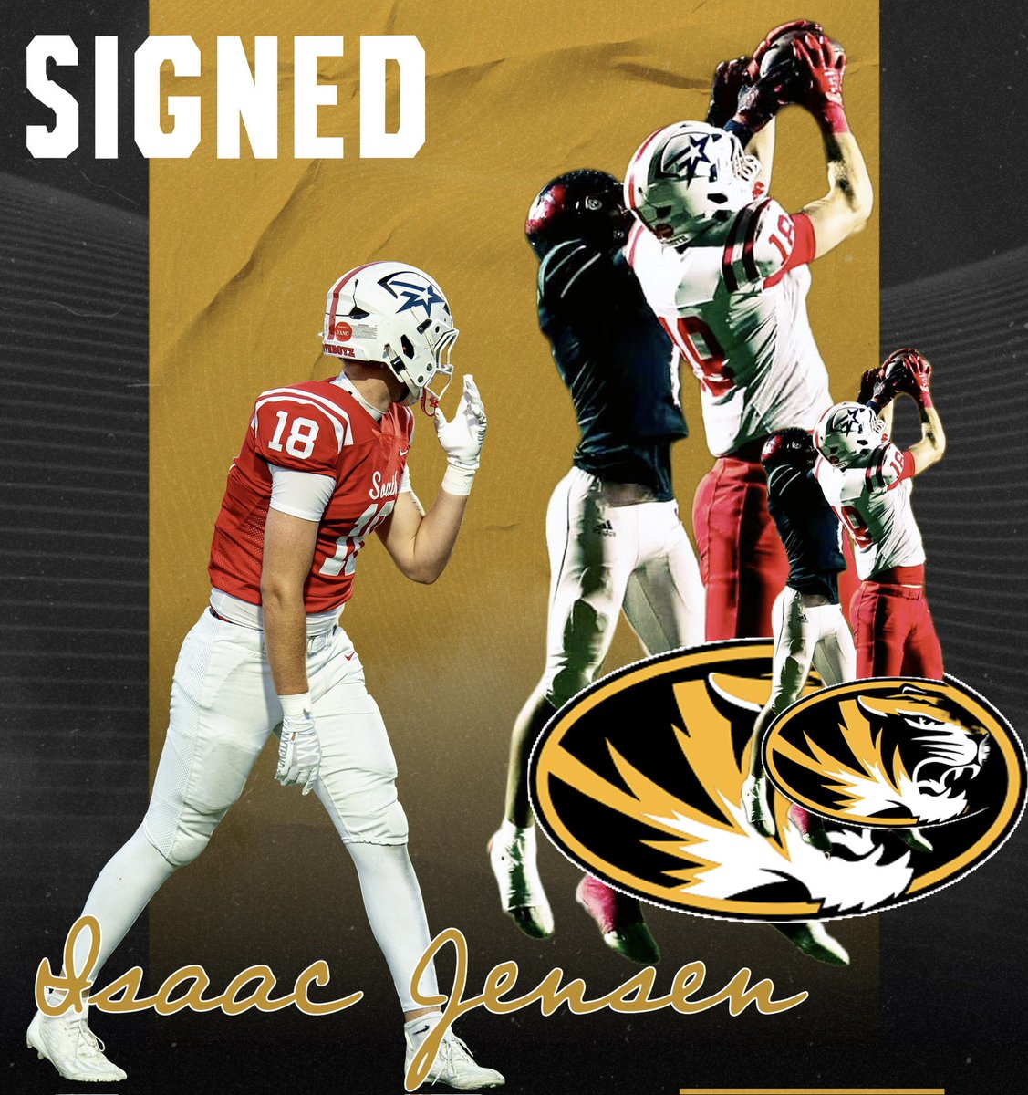 MSHSactivities's tweet photo. Patriot Nation - Isaac Jensen is heading to Columbia, Missouri to play for the University of Missouri next year! Tiger Nation is going to love this kid! Congrats, Isaac! @MSouthFootball #TPW #MillardSouthFamily https://t.co/1GRaGePT4X