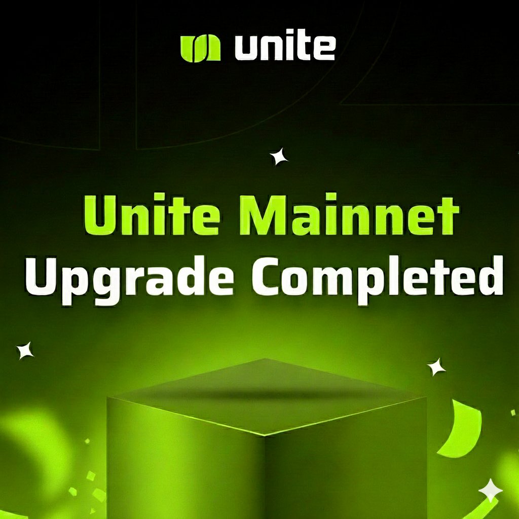 uniteio's tweet photo. Unite Mainnet Upgrade Completed

The scheduled mainnet upgrade, carried out with @syndicateio  and @Alchemy , has been successfully completed.

This update enhances overall mainnet stability and efficiency.

Thank you for your support！💚