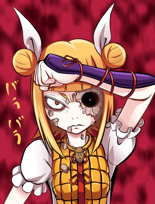 人形面が割れて顔出てくるの流行ってるので…(元ネタ大魔神だけど) 