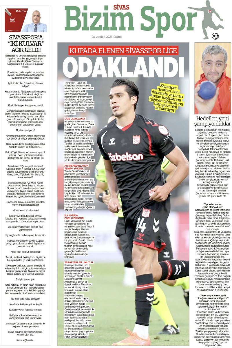 5 Aralık bizim Sivas