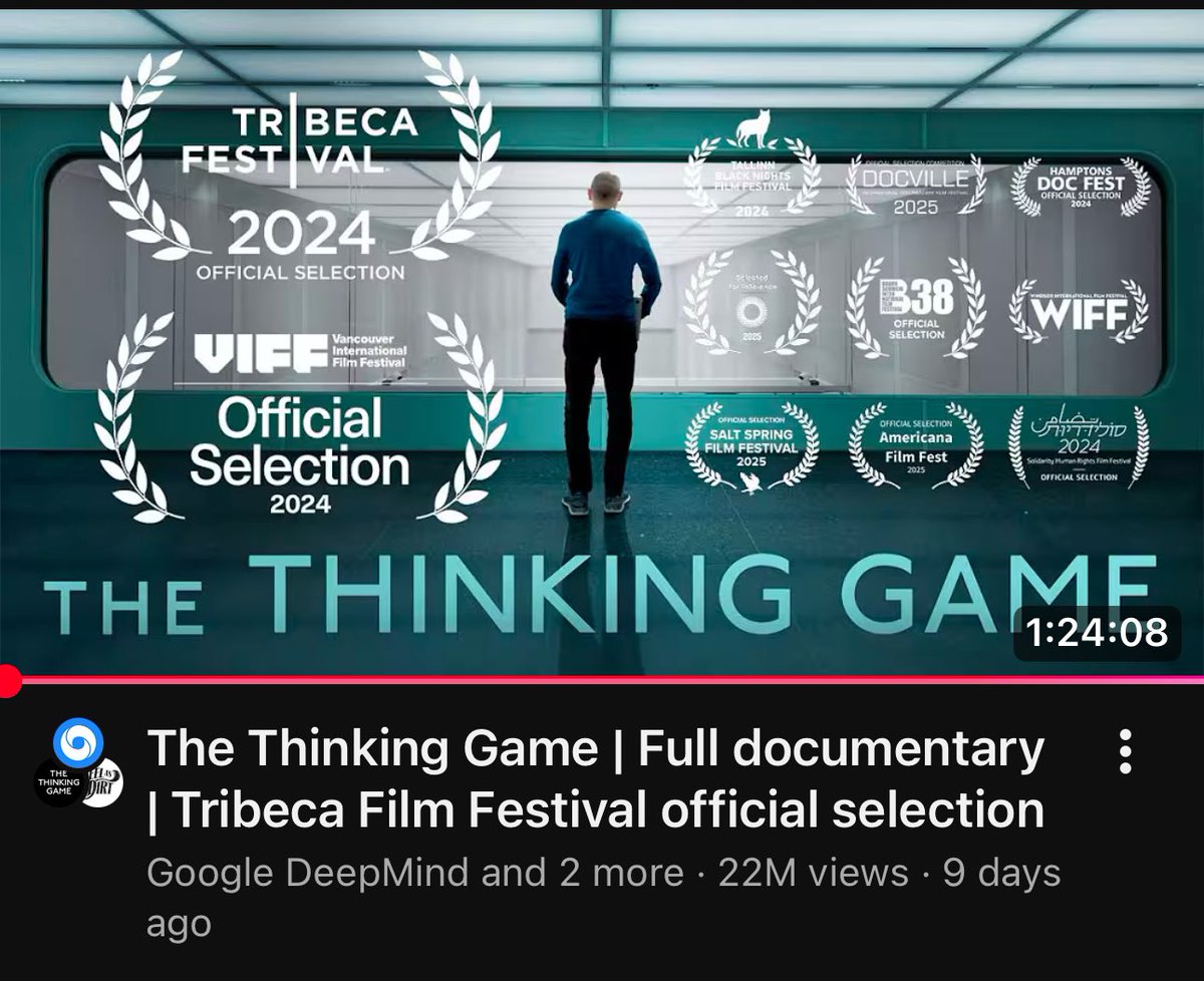Unbelievable!! A”G”I will be the greatest discovery in history. What a time to be alive! Forget about all this internet LLM AI slop. That’s not what it’s about. youtu.be/d95J8yzvjbQ?si…