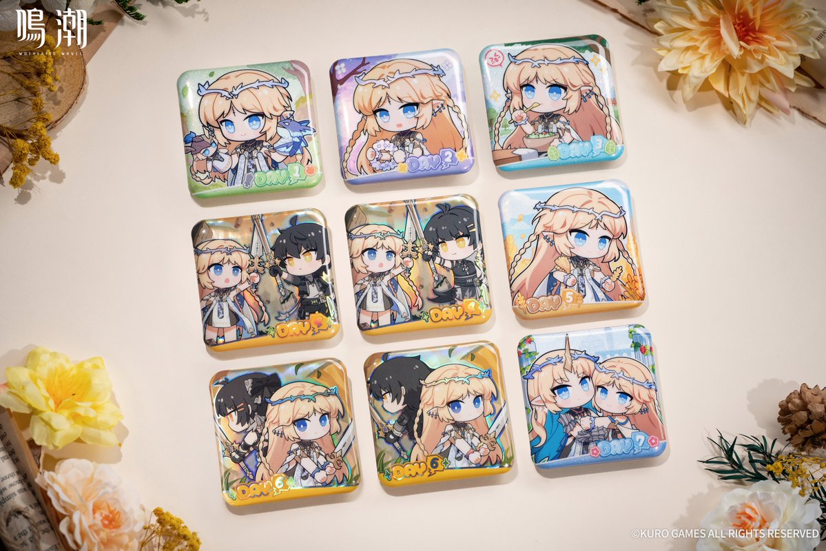 ☆ 実物展示 ☆ 鳴潮 カルテジア テーマちびキャラブリキ缶バッジ