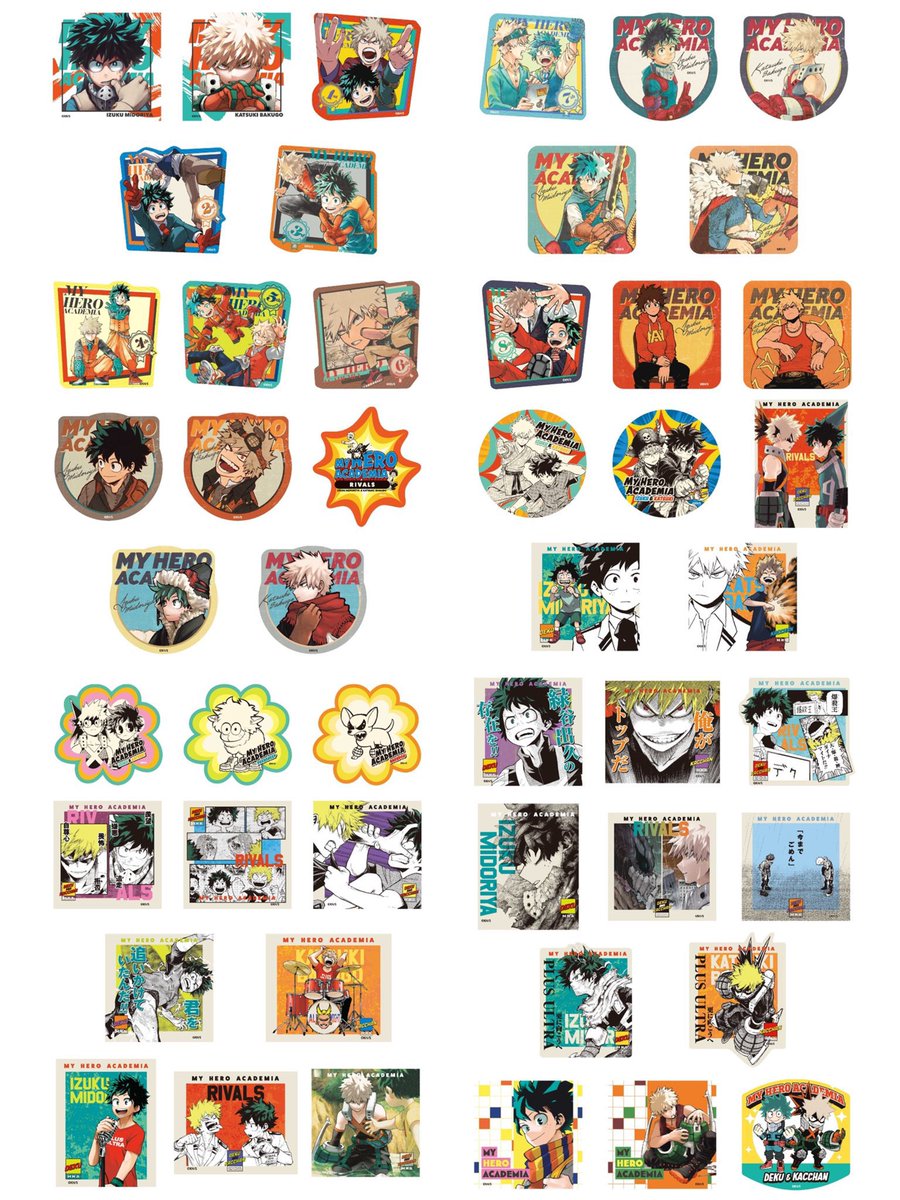 僕のヒーローアカデミア アートステッカー －RIVALS－ 全種セット 本日
