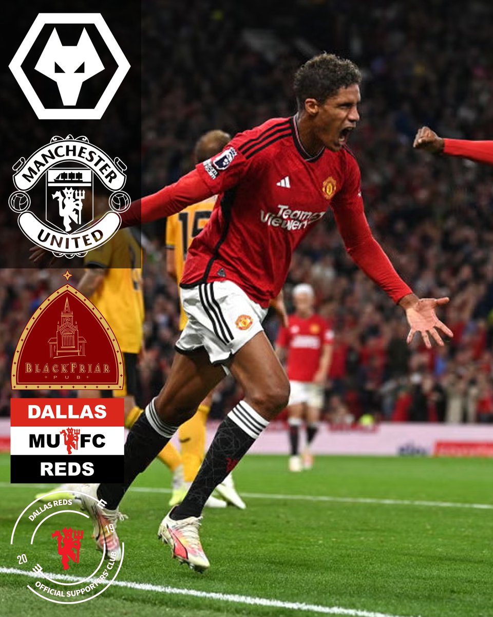 Come join the #DallasReds Monday afternoon at the <a href="/BlackfriarPub/">Blackfriar Pub</a> in #Dallas #Texas for <a href="/ManUtd/">Manchester United</a> vs <a href="/Wolves/">Wolves</a> in the #PremierLeague. Kickoff 2PM.

Event in Bio. Click 'Going' <a href="/PLinUSA/">Premier League USA</a>

Official #MUFC Members get 20% off 🍻🇾🇪
#UTFR #Dallas #Texas #PremierLeague #WOLMUN #PLinUSA