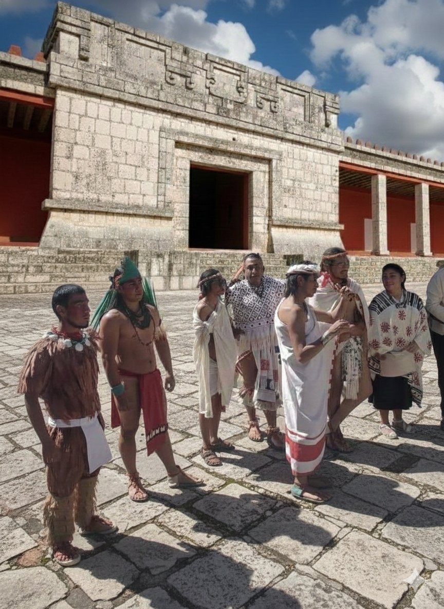 TovarOcta's tweet photo. Jugando un poquito con la IA, sabía perfectamente que con poner "ciudad azteca" iba a crear una aberración como la primera imagen, pero a lo largo de pura prueba y error me fui hacer ando a algo bastante más decente https://t.co/vDvqNYvUkn