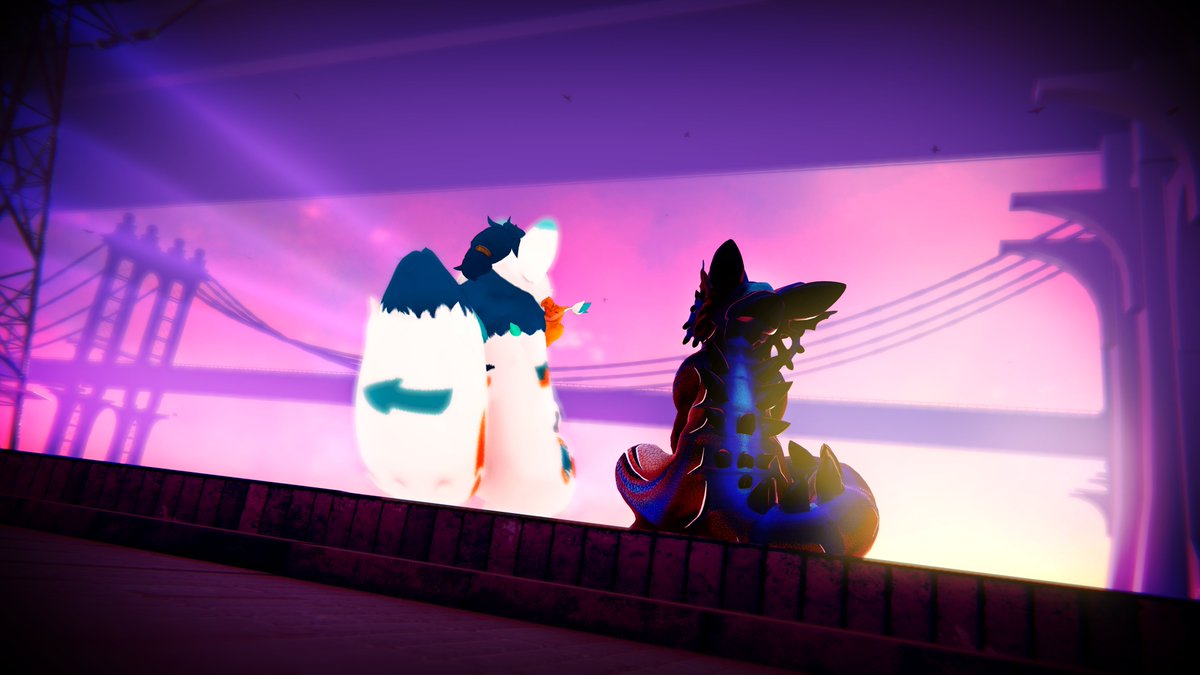 "Memories shared with good friends are the most valuable~" 
(Kaiju with the amazingly fluffy <a href="/RedPandaFiki/">Fiki</a> )
^w^
#Kaiju #Furry #VRChat #VRC #VR