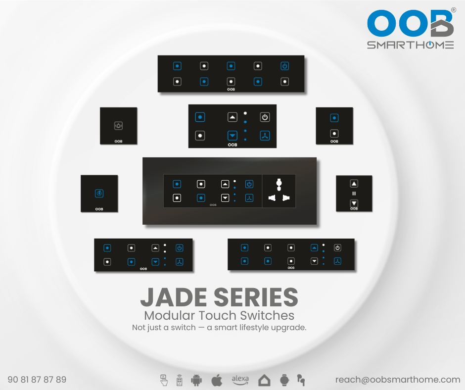 OobSmartHome's tweet image. Upgrade your space with premium modular touch switches.

👉 Switch to Smart. Switch to OOB.
.
For Quick Inquiry Call +91 90818 78789
#OOBSmartHome #JadeSeries #TouchSwitch #SmartSwitch #ModularSwitches #SmartLiving #homeautomationcompany #WiFiSwitches
