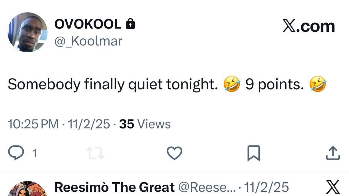 ReeseNeedsAHug's tweet image. HOLD UP HOLD UP WHAT THAT BOY KOOL SAID AGAIN ABOUT WEMBY HAVING 9 POINTS 😆😆

I KNOW LEBRON JAMES AINT OUT IN THESE STREETS WITH 8 POINTS TO HIS NAME 🤬🤬😆😆

#Receipts