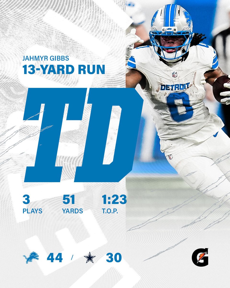 Hat trick for @Jahmyr_Gibbs1
#ProBowlVote