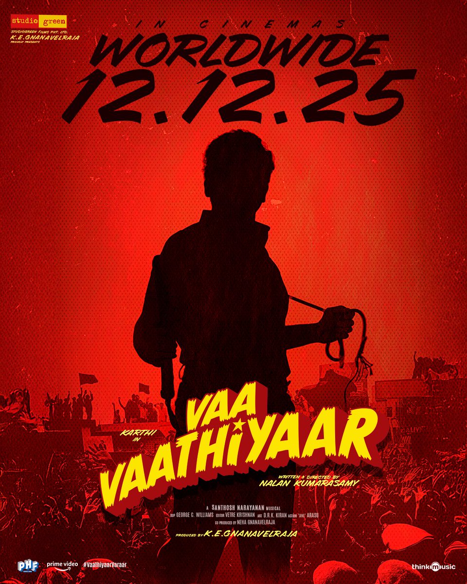He’s walking in with aura ✨💥

#VaaVaathiyaar Worldwide Release on December 12 

#VaaVaathiyaarOnDec12 
#VaathiyaarVaraar

A #NalanKumarasamy Entertainer
A <a href="/Music_Santhosh/">Santhosh Narayanan</a> Musical 

<a href="/Karthi_Offl/">Karthi</a> <a href="/VaaVaathiyaar/">Vaa Vaathiyaar</a> #StudioGreen <a href="/gnanavelraja007/">gnanavelraja</a> <a href="/IamKrithiShetty/">KrithiShetty</a> #Rajkiran #Sathyaraj