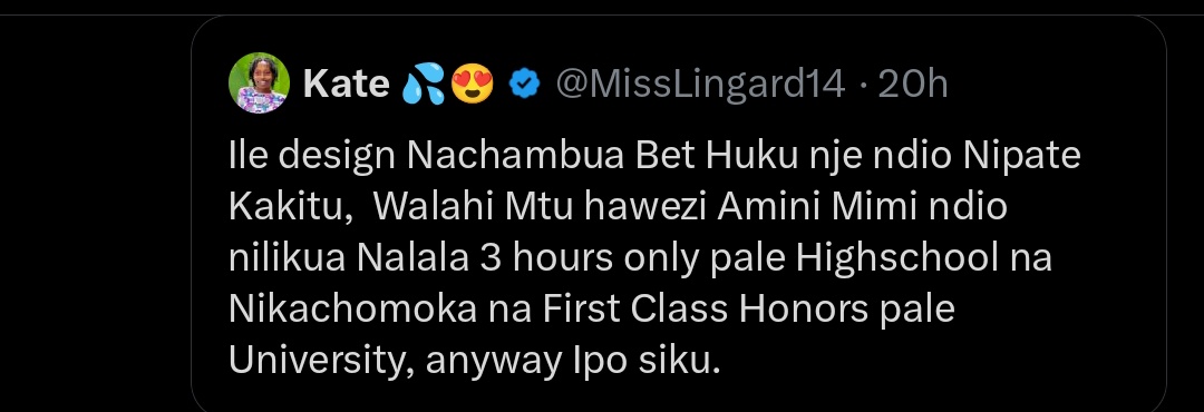 She graduated 3 years ago with first class honors but has never been employed 💔..she survives on betting ..what could be the problem🤔 ?