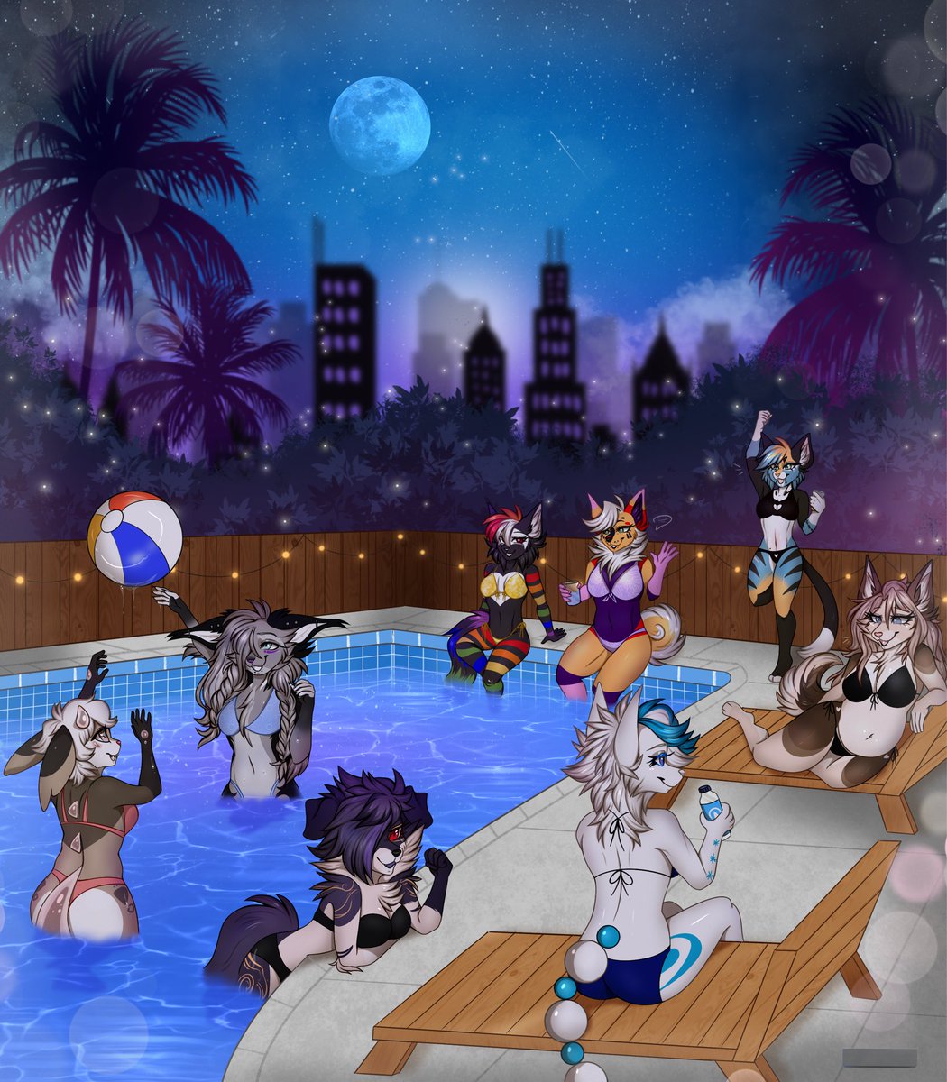 jaysket_h's tweet photo. Oh. My. God. My biggest piece ever done, a pool party scene!!! Featuring my Jayco https://t.co/KqmNyu9bkK