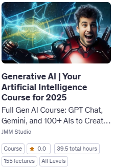 You don't need to be a tech whiz to master #GenerativeAI. We guide you from scratch to use #ChatGPT, #Gemini &amp; #PromptEngineering like a pro. Enroll now! #LearnAI #AICourse #AI #ArtificialIntelligence #GenerativeAI

udemy.com/course/generat…