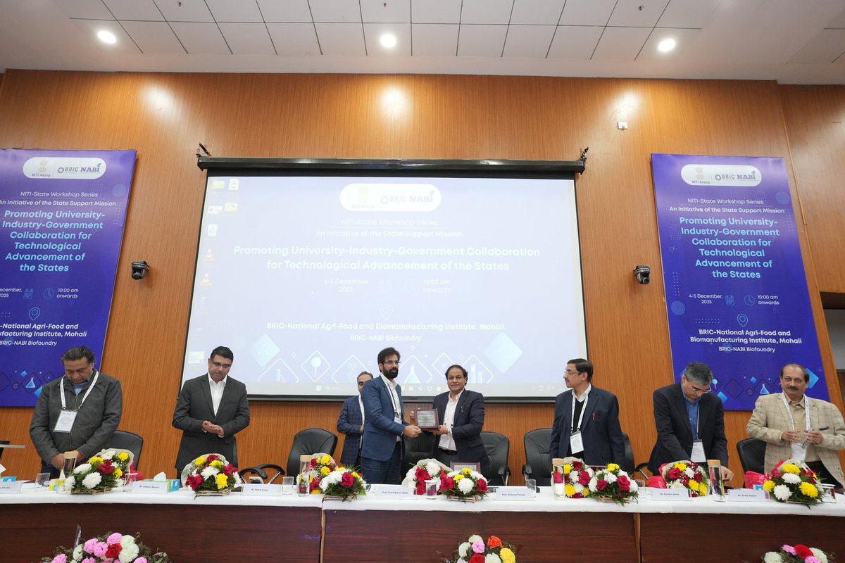 NABI_India's tweet image. NITI–State Workshop Series
Day 1 of the 2-day programme at BRIC-NABI kicked off with insightful technical sessions under the State Support Mission, strengthening University–Industry–Government collaboration for transformative technological advancement.
#BRICNABI #DBT #NITIAayog