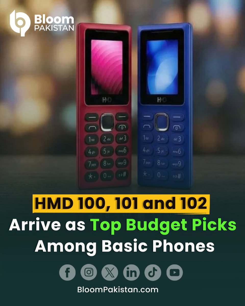 bloom_pakistan's tweet image. HMD Launches New Basic Phones for Markets Where 2G Networks Remain Active.

Read More bloompakistan.com/hmd-100-101-an…

#HMD #FeaturePhones #2GPhones #BudgetPhones #TechNews
