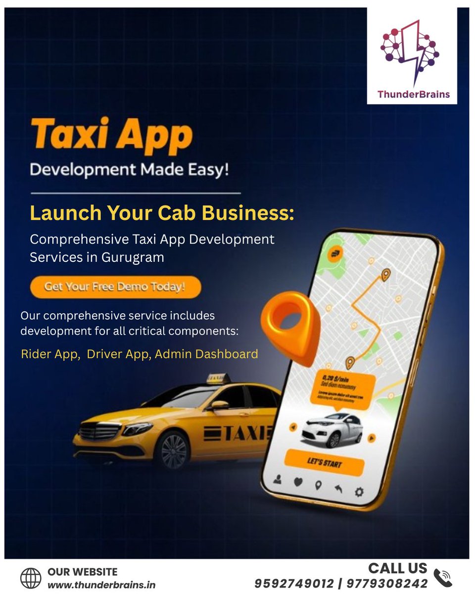 ThunderBra28486's tweet photo. Thunder Brains specializes in end-to-end Taxi and Ride-Sharing App Development tailored for entrepreneurs and fleet owners operating in Gurugram.
#Taxiapp #Taxiappdevelopment #developmentservice #Gurugram #Taxi #ThunderBrains #Appdevelopment https://t.co/AzBkqzQo9O