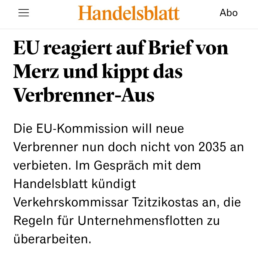 Mir wurde doch jetzt 10 Jahre lang versichert, niemand wolle mehr Verbrenner kaufen?

handelsblatt.com/politik/intern…