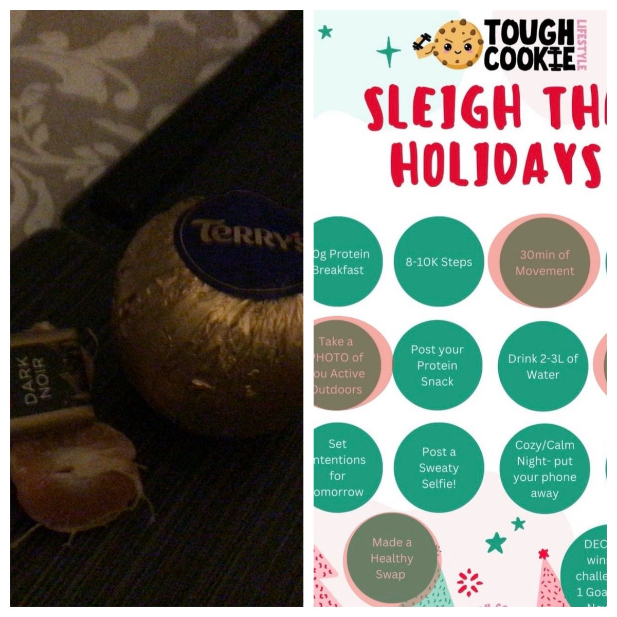 GibbKelli's tweet photo. Day 4: Healthy Swap
#toughcookie
#wellness
Terry’s Chocolate Orange = Mandarin with piece of dark chocolate https://t.co/OW7vHaLEon