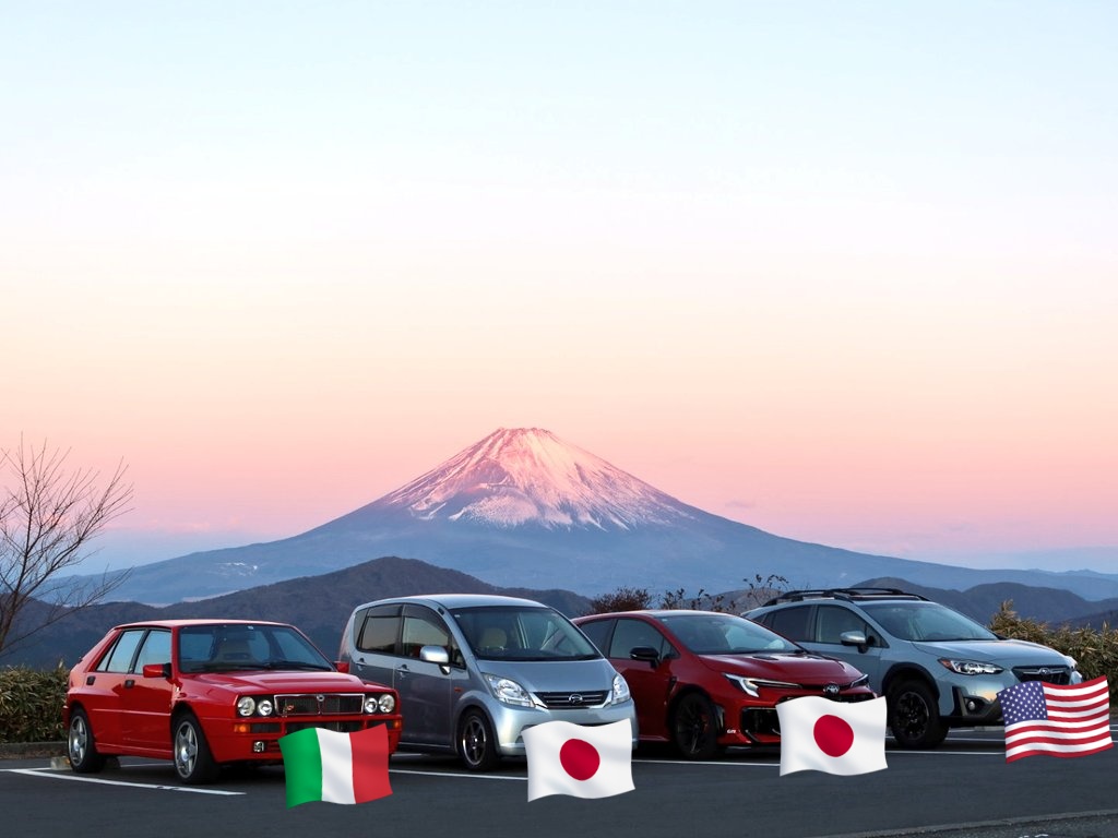 今日のミーティングは、いずれもレアなクルマばかり。
手前から
ランチアデルタHFインテグラーレ(LHD)
ダイハツムーブ改FR仕様
トヨタGRカローラ
USスバルクロストレック(LHD)

『鳳翔ミーティング』ご期待ください。(艦長)