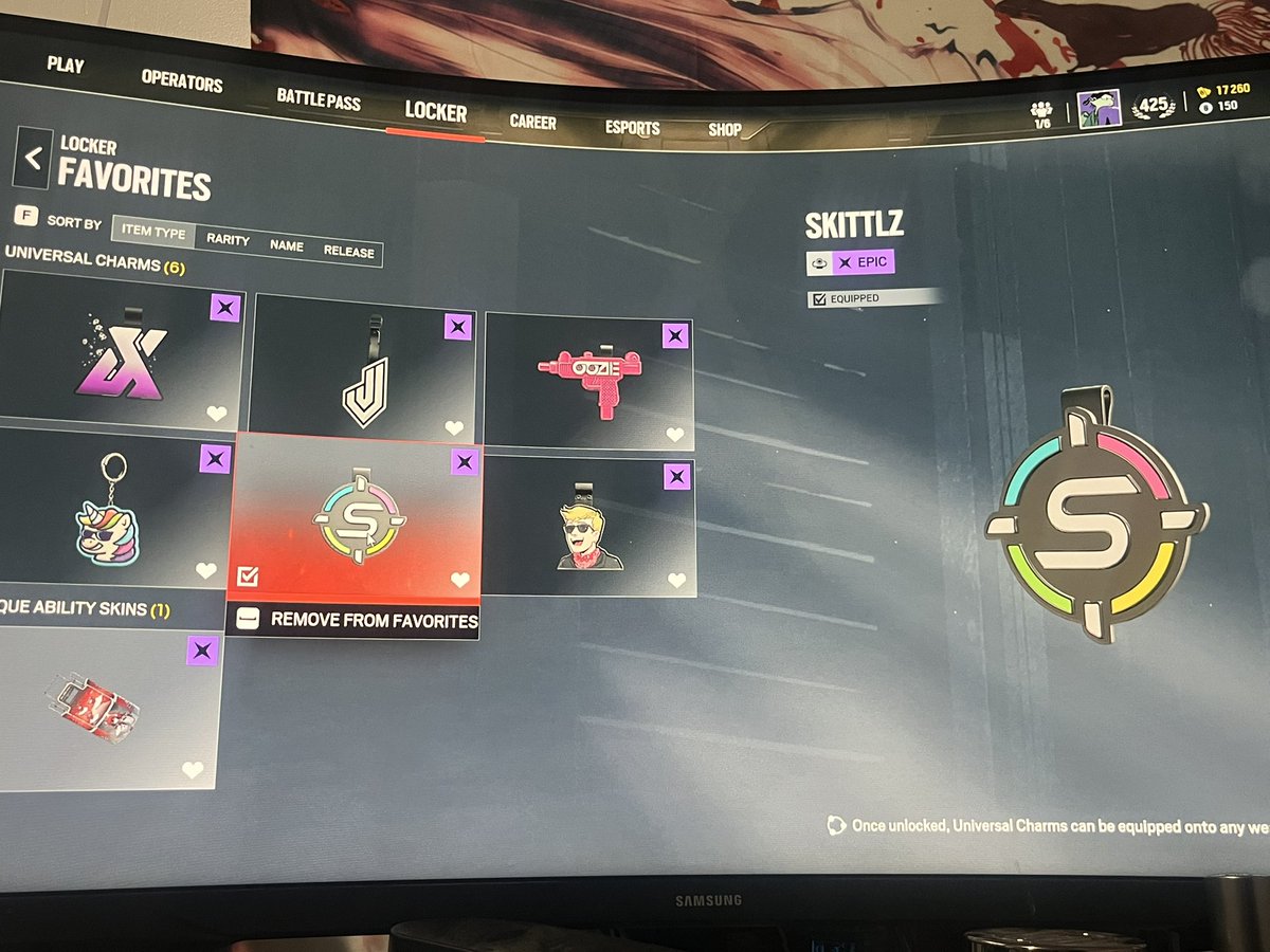 Belfuryy's tweet photo. Collecting Streamer Charms like there Pokémon! #RainbowSixSiegeX #twitch #streamer #RainbowSixSiege https://t.co/J37GuNv6bg